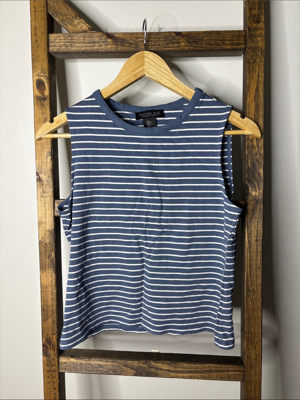 Rachel Zoe Navy and White Striped Sleeveless Tank Size S